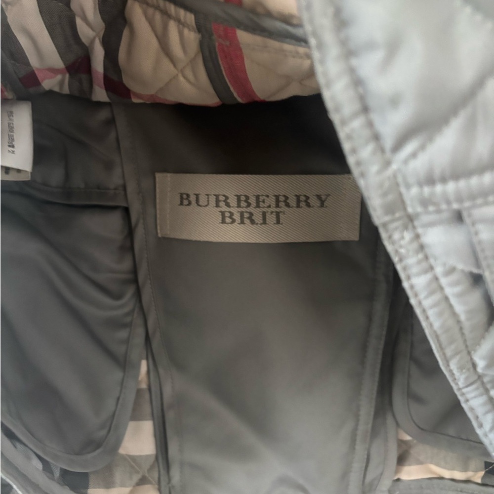 Nwot Burberry gray moto biker  Quilted Jacket Medium women - Picture 4 of 11